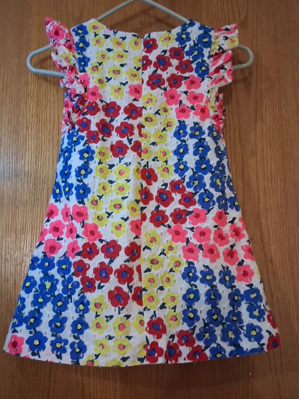 Pippa & Julie White Floral Sundress with Pink Blue Red Yellow Flowers